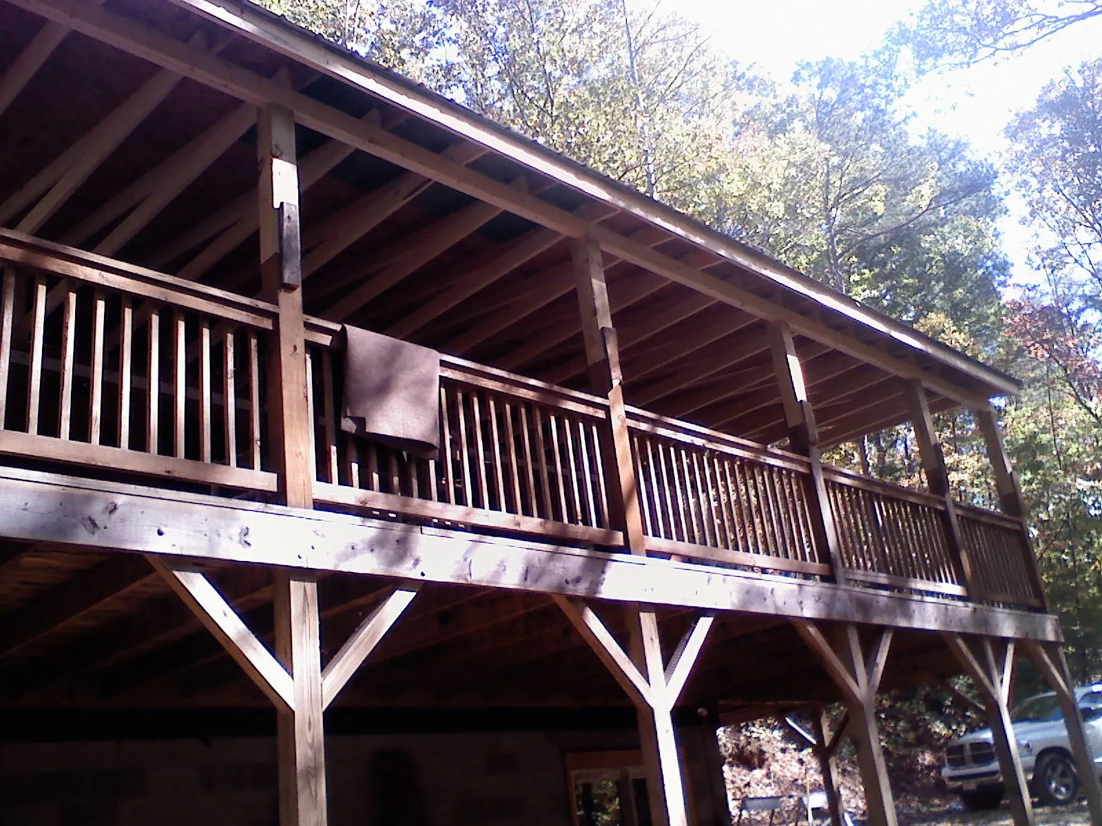 Timber framing under a new elevated porch and deck — Roof Leak Repair in Eagle Bend by Roofing Brothers